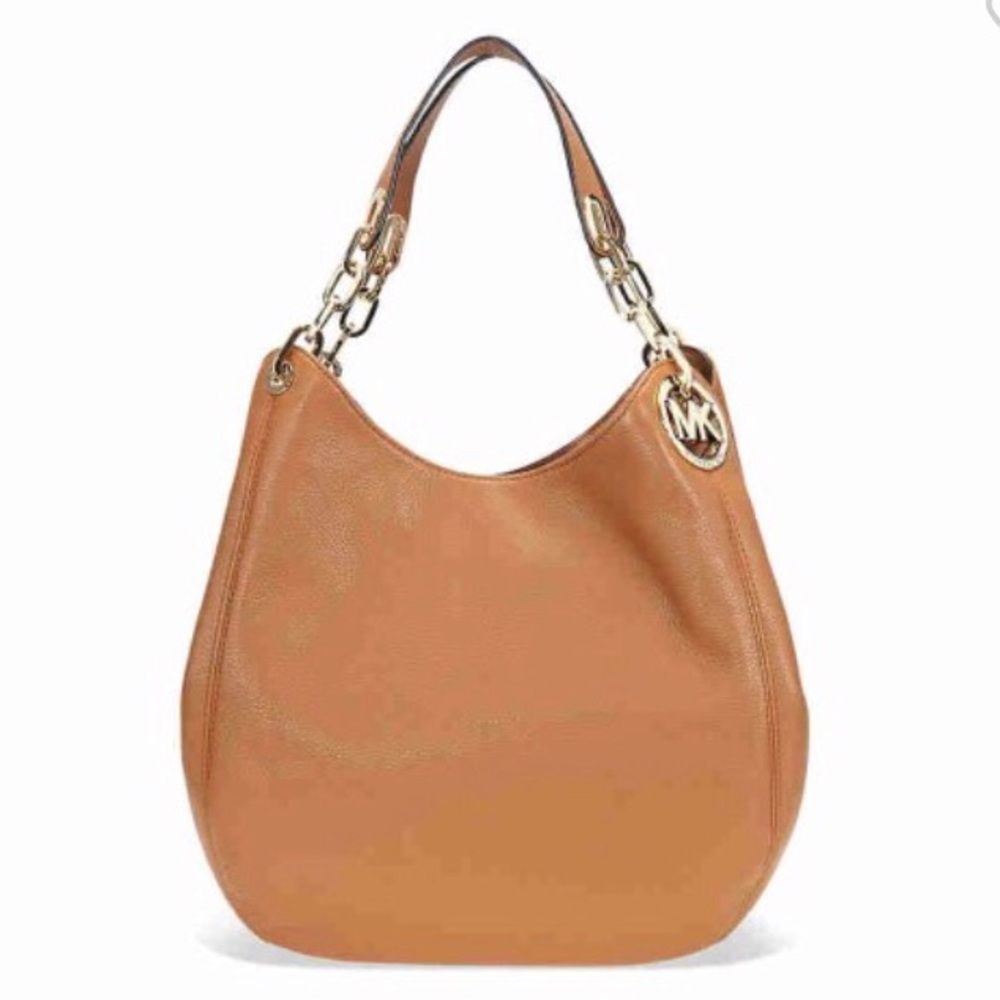 Michael Kors Fulton Leather Shoulder Bag - Acorn